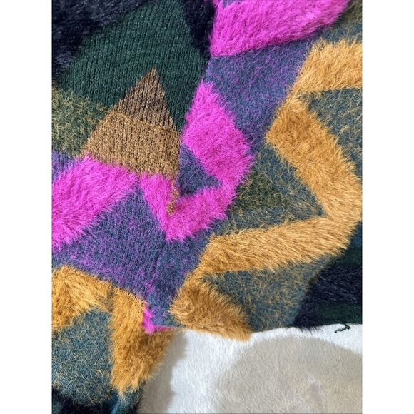 Bel kazan anthropologie os cardigan eyelash knit chevron open front sweater - Picture 8 of 11